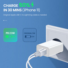 22W Dual - Port Power Delivery Wall ChargerMyBat Pro
