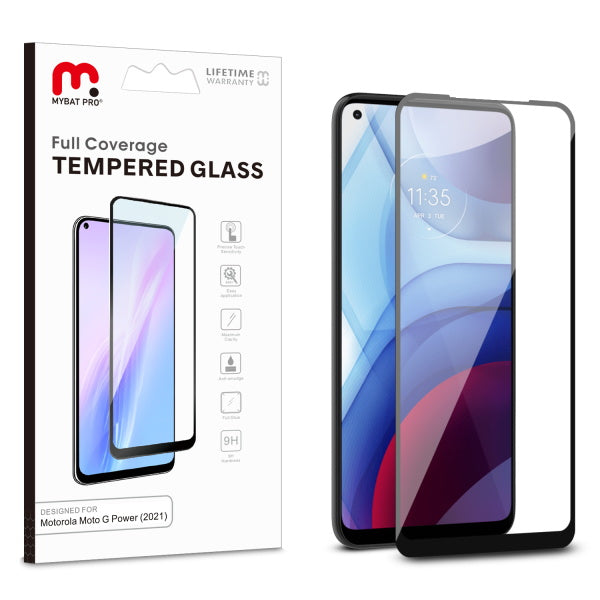 Full Coverage Tempered Glass Screen ProtectorMoto G Power 2021