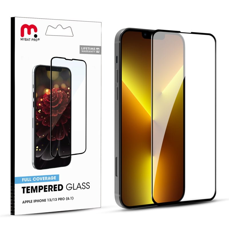 MyBat Pro Full Coverage Tempered Glass Screen Protector for Apple iPhone 14, 13 Pro, 13MyBat Pro
