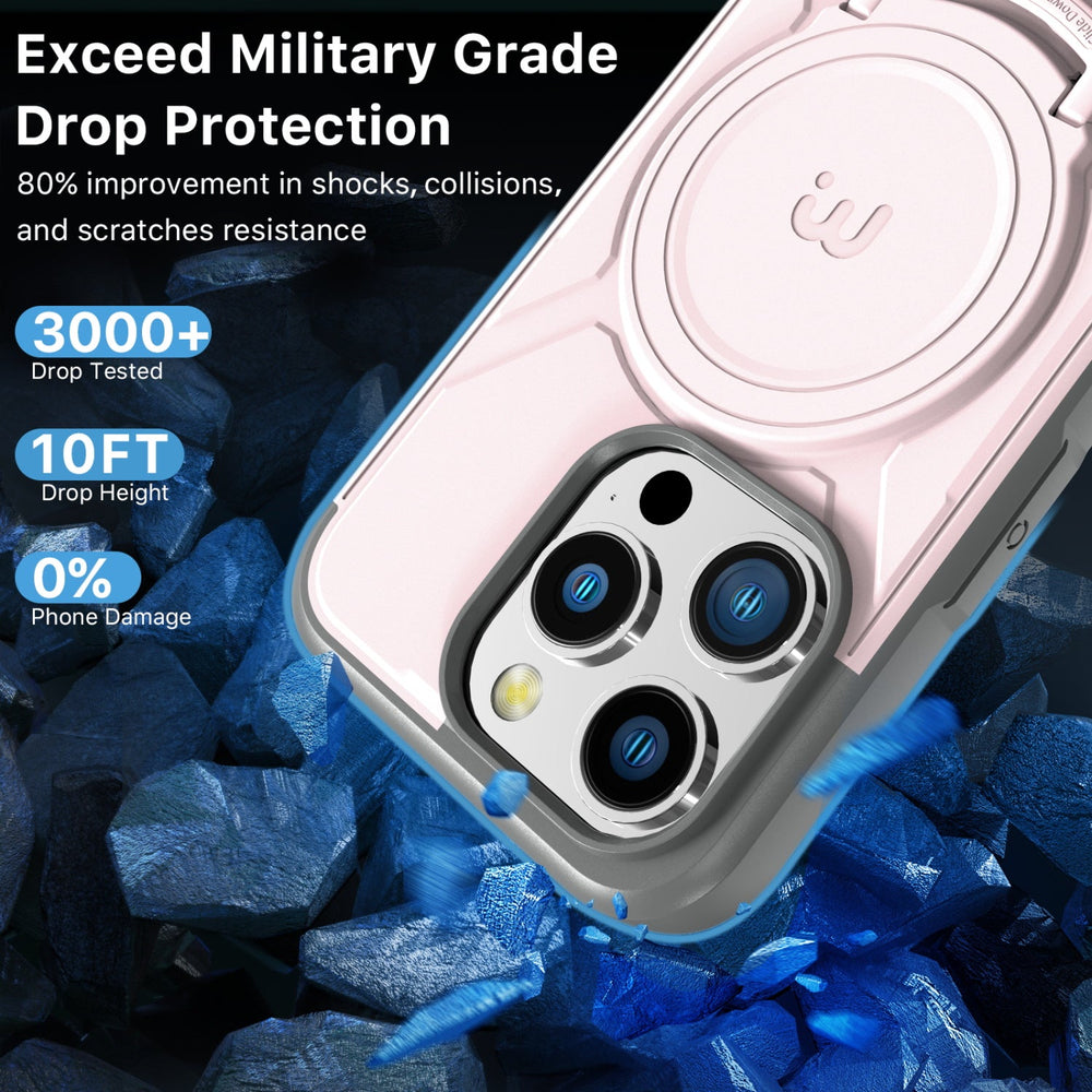 MyBat Pro Stealth Series w/ MagSafe Case for Apple iPhone 15 Pro - Pink / Grey