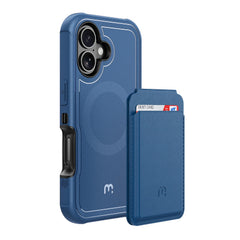 MyBat Pro Maverick Series Rogue Edition MagSafe Case + MagStash Wallet Folio for Apple iPhone 17 - Blue