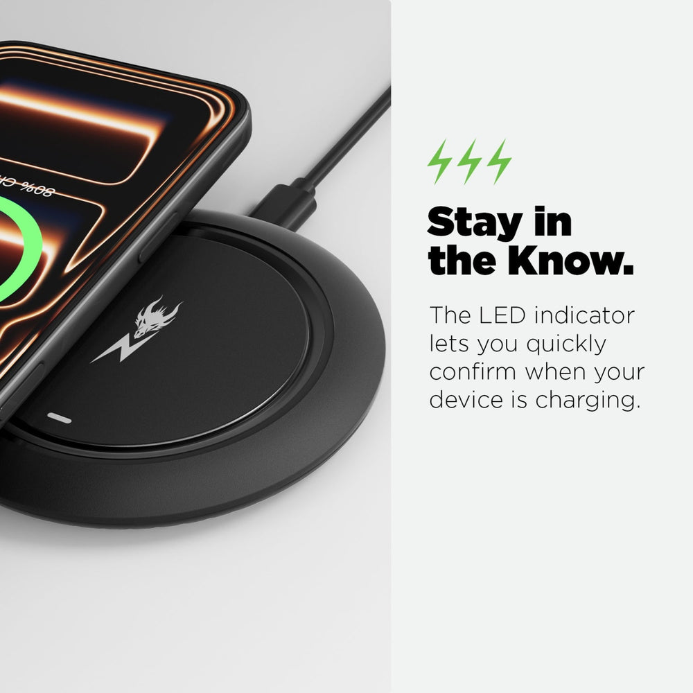 AmpNergy PowerFlow Wireless Charging Pad (15W) - Black