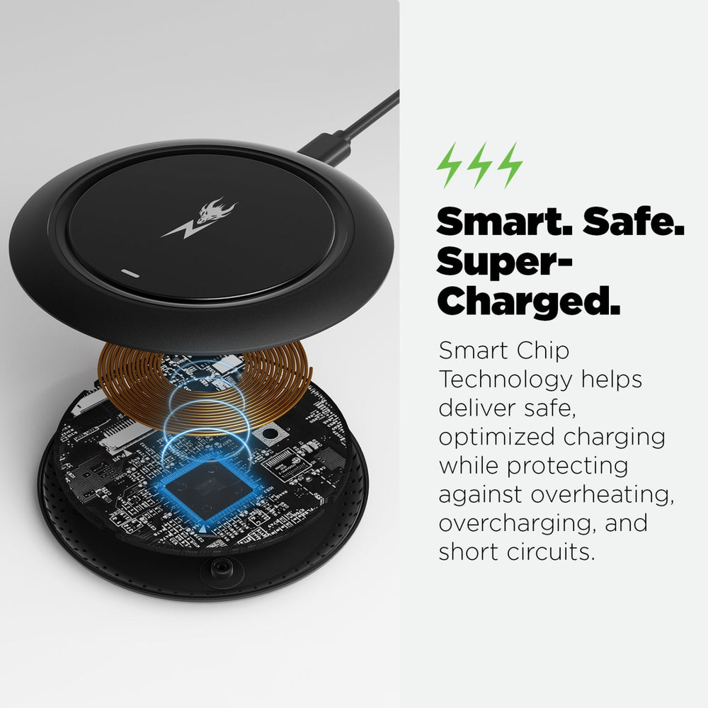 AmpNergy PowerFlow Wireless Charging Pad (15W) - Black