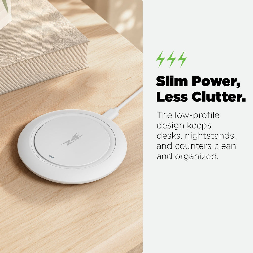AmpNergy PowerFlow Wireless Charging Pad (15W) - White