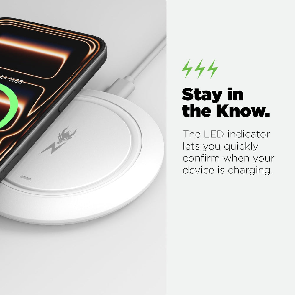 AmpNergy PowerFlow Wireless Charging Pad (15W) - White