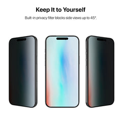 baseline Privacy Full Coverage Tempered Glass Screen Protector for Apple iPhone 17 Pro - Black