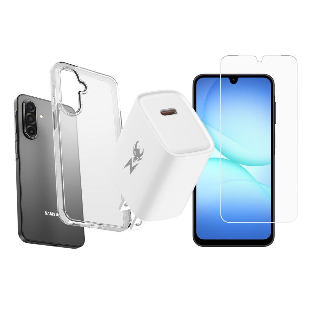 Essentials Bundle 3-in-1 Starter Kit for Samsung Galaxy A17 5G / A16 5G – Clear