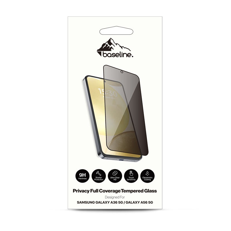 baseline Privacy Full Coverage Tempered Glass Screen Protector for Samsung Galaxy A36 5G / Galaxy A56 5G