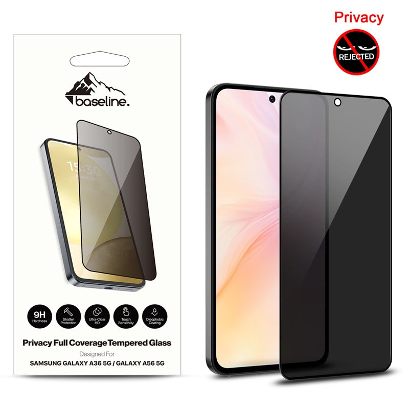 baseline Privacy Full Coverage Tempered Glass Screen Protector for Samsung Galaxy A36 5G / Galaxy A56 5G