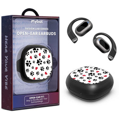 MyBat Design Lab Open-Ear Earbuds - Paw Prints & Hearts