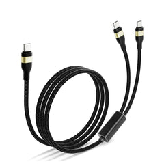 MyBat Pro 100W USB-C to Dual USB-C Braided Charging Cable - 6FT