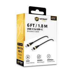 MyBat Pro 240W USB-C to USB-C Braided Charging Cable - 6FT