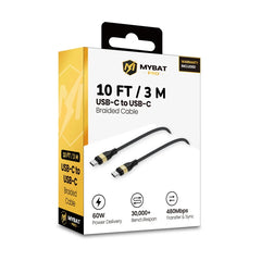 MyBat Pro 60W USB-C to USB-C Braided Charging Cable - 10FT