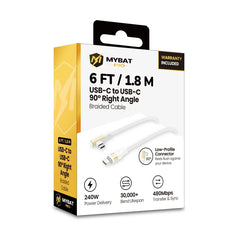 MyBat Pro 240W USB-C to USB-C 90 Degree Right Angle Charging Cable – 6FT