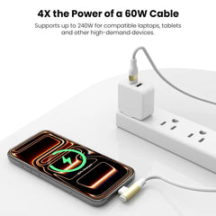 MyBat Pro 240W USB-C to USB-C 90 Degree Right Angle Charging Cable – 6FT