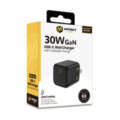 MyBat Pro 30W USB-C PD Foldable GaN Wall Charger - Black