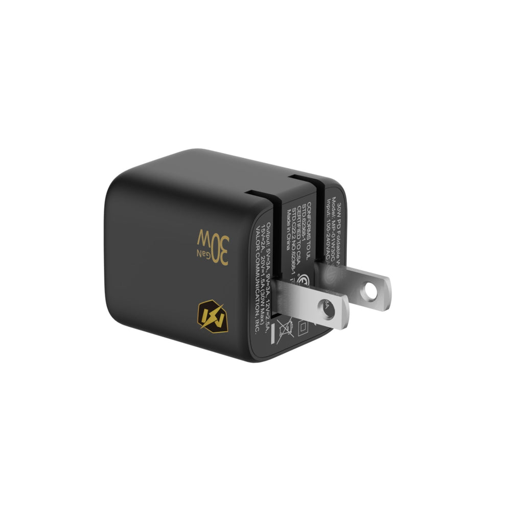 MyBat Pro 30W USB-C PD Foldable GaN Wall Charger - Black