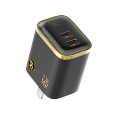 MyBat Pro 45W Dual-Port Digital Display GaN Wall Charger - Black