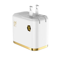 MyBat Pro 70W Three-Port Digital Display GaN Wall Charger - White