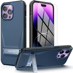 MyBat Pro Beyonder Series Case with Tempered Glass with Kickstand for Apple iPhone 14 Pro (6.1)