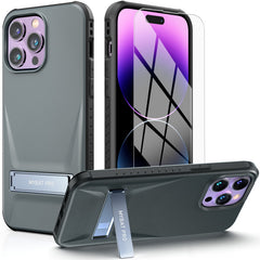 MyBat Pro Beyonder Series Case with Tempered Glass with Kickstand for Apple iPhone 14 Pro (6.1)