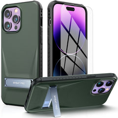 MyBat Pro Beyonder Series Case with Tempered Glass with Kickstand for Apple iPhone 14 Pro (6.1)