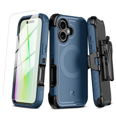 MyBat Pro Maverick Series MagSafe Case w/ Holster and Tempered Glass for Apple iPhone 17