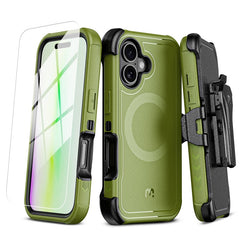 MyBat Pro Maverick Series MagSafe Case w/ Holster and Tempered Glass for Apple iPhone 17