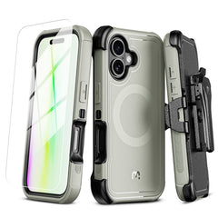 MyBat Pro Maverick Series MagSafe Case w/ Holster and Tempered Glass for Apple iPhone 17