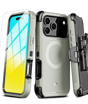 MyBat Pro Maverick Series MagSafe Case with Holster and Tempered Glass for Apple iPhone 17 Pro Max