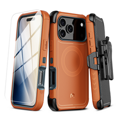 MyBat Pro Maverick Series MagSafe Case w/ Holster and Tempered Glass for Apple iPhone 18 Pro / 17 Pro