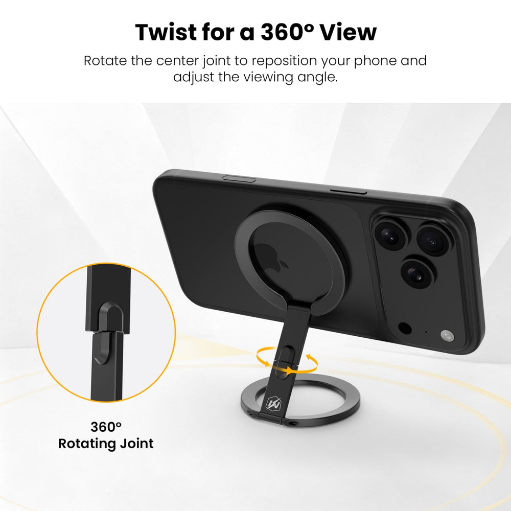 MyBat Pro CircleBack 360° Rotating Dual-Sided MagSafe Ring Stand - Black