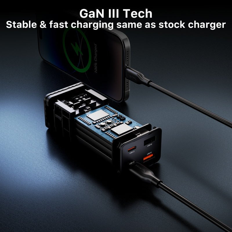 AmpNergy 65W Fast Charging Desktop Multifunction ChargerMyBat Pro