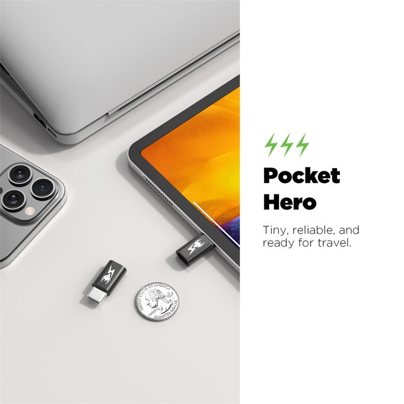 AmpNergy PassPort Lightning to USB - C Adapter - BlackAmpNergy