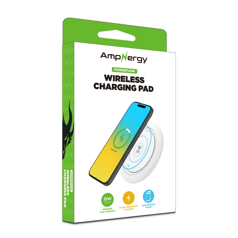 AmpNergy PowerFlow Wireless Charging Pad - WhiteAmpNergy