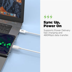 AmpNergy PowerLines USB - C to USB - C Cable - 6FT - WhiteMyBat Pro