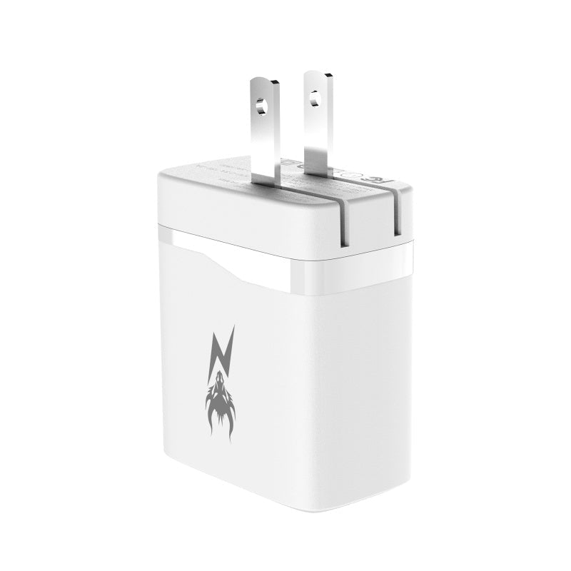 AmpNergy PowerSurge 30 Fast Dual - Port Charger w/ Foldable Plug - WhiteMyBat Pro