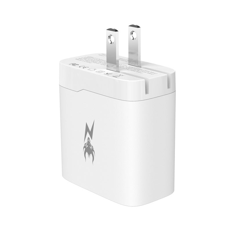 AmpNergy PowerSurge 45 Fast 3 - Port Charger w/ Foldable Plug - WhiteMybat Pro