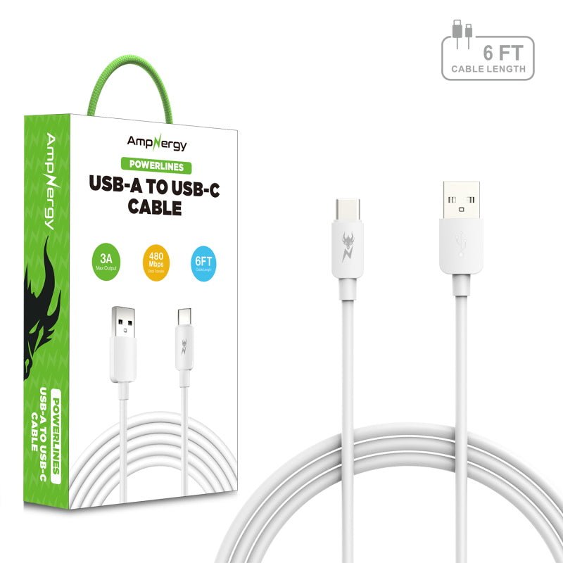 AmpNergy USB - A to USB - C Cable (L=6 FT)AmpNergy