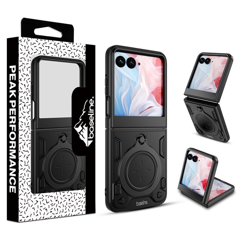 baseline Anti - Drop Hybrid Protector Case (with Ring Stand) for Motorola razr (2025) / razr (2024) - Red / BlackMyBat Pro