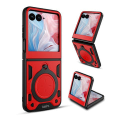 baseline Anti - Drop Hybrid Protector Case (with Ring Stand) for Motorola razr (2025) / razr (2024) - Red / BlackMyBat Pro