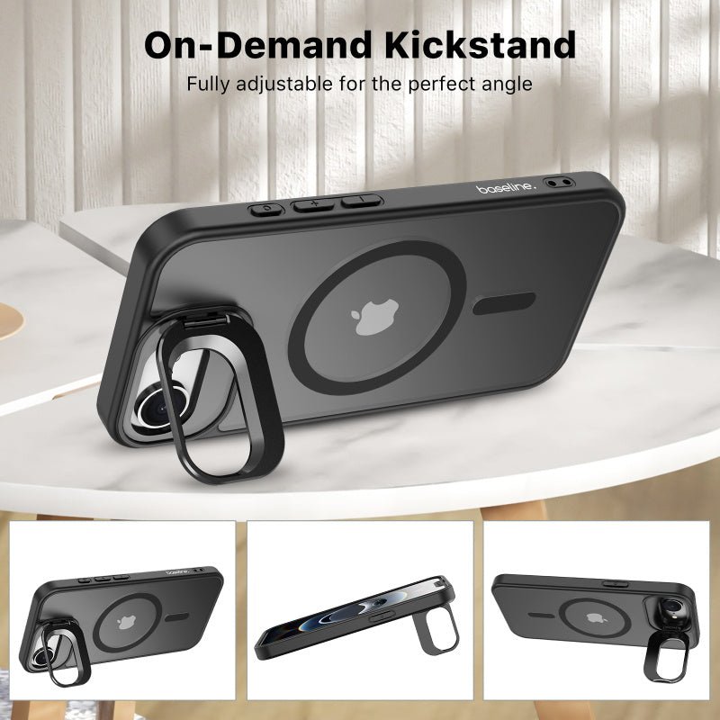 baseline InFrame MagSafe Case with Kickstand for Apple iPhone 17e / 16e - BlackMybat Pro
