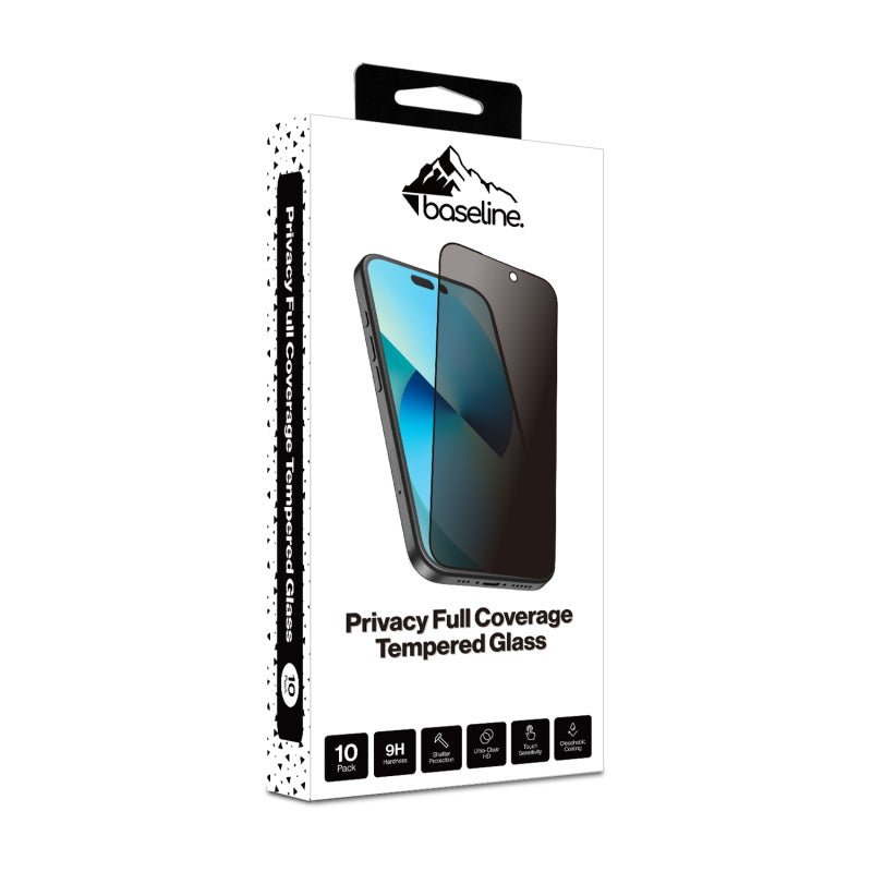 baseline Privacy Full Coverage Tempered Glass Screen Protector (10 - pack) for Samsung Galaxy A37 5G / Galaxy A36 5G - BlackMyBat Pro
