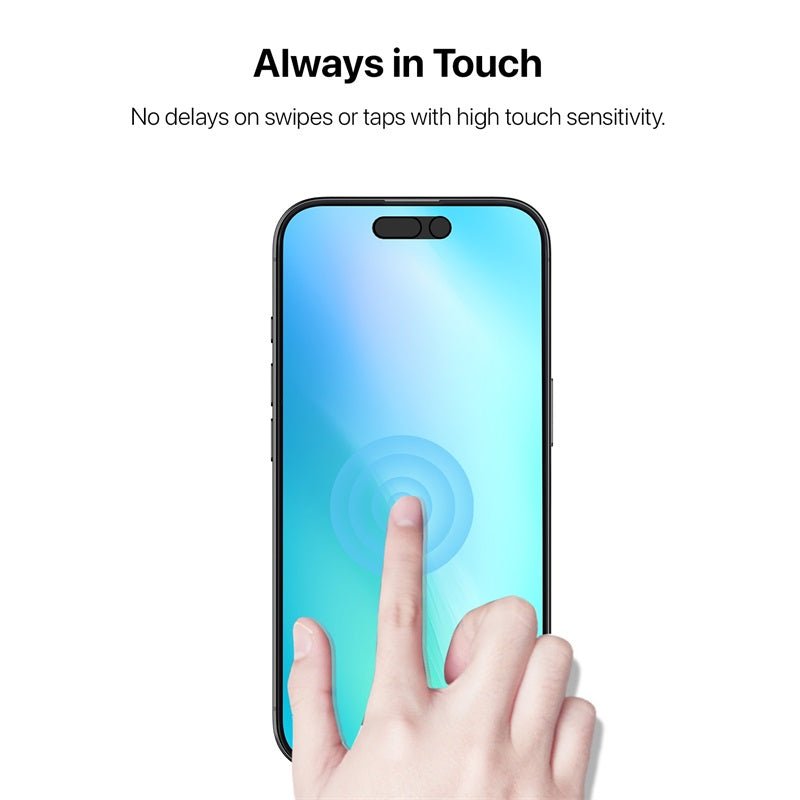 baseline Privacy Full Coverage Tempered Glass Screen Protector for Apple iPhone 16 / 15 / 15 Pro / 14 Pro - BlackMyBat Pro