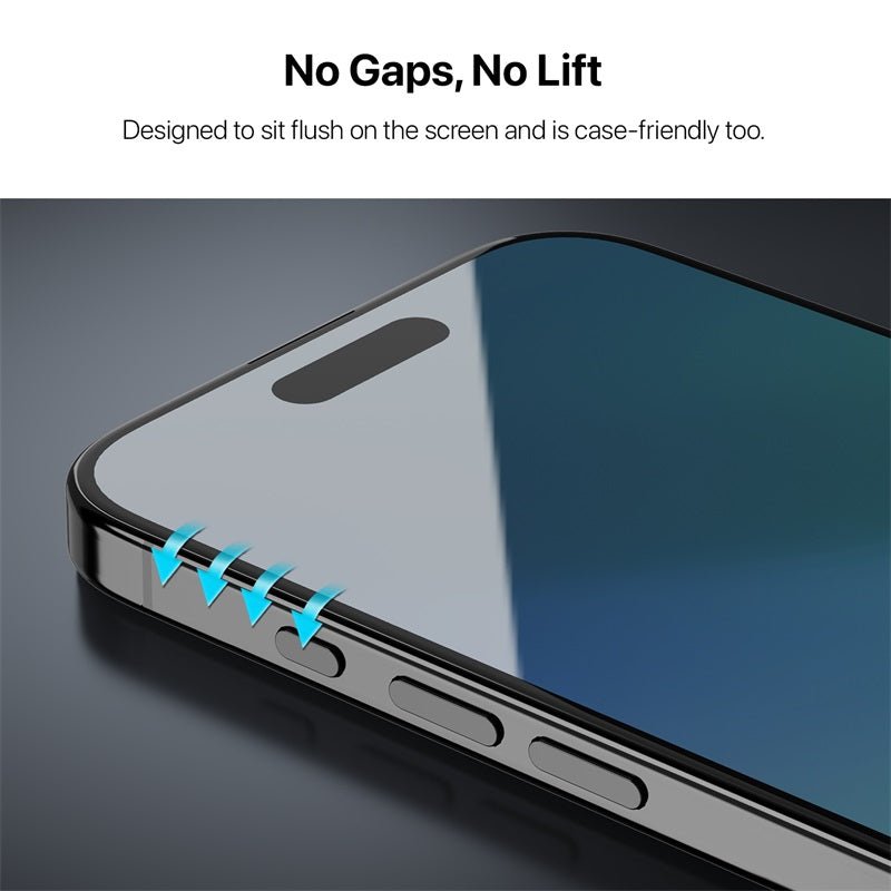 baseline Privacy Full Coverage Tempered Glass Screen Protector for Apple iPhone 16 / 15 / 15 Pro / 14 Pro - BlackMyBat Pro