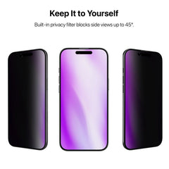 baseline Privacy Full Coverage Tempered Glass Screen Protector for Apple iPhone 17 Air - BlackMyBat Pro
