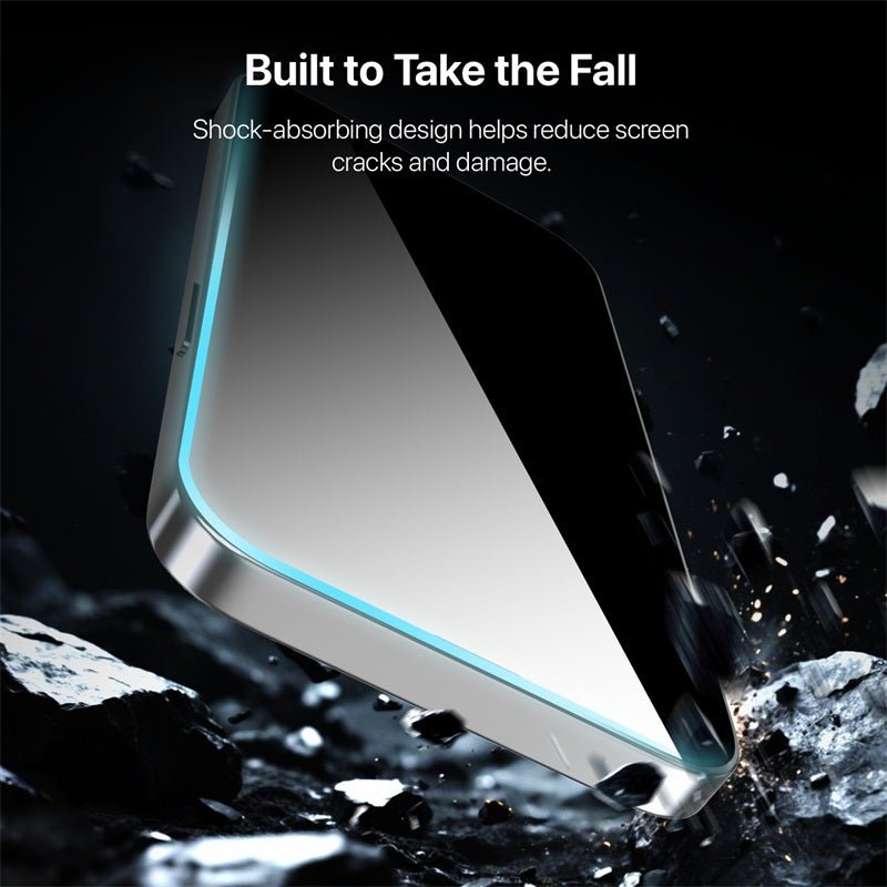 baseline Privacy Full Coverage Tempered Glass Screen Protector for Apple iPhone 17e / 16e / 14 / 13 / 13 Pro - BlackMybat Pro