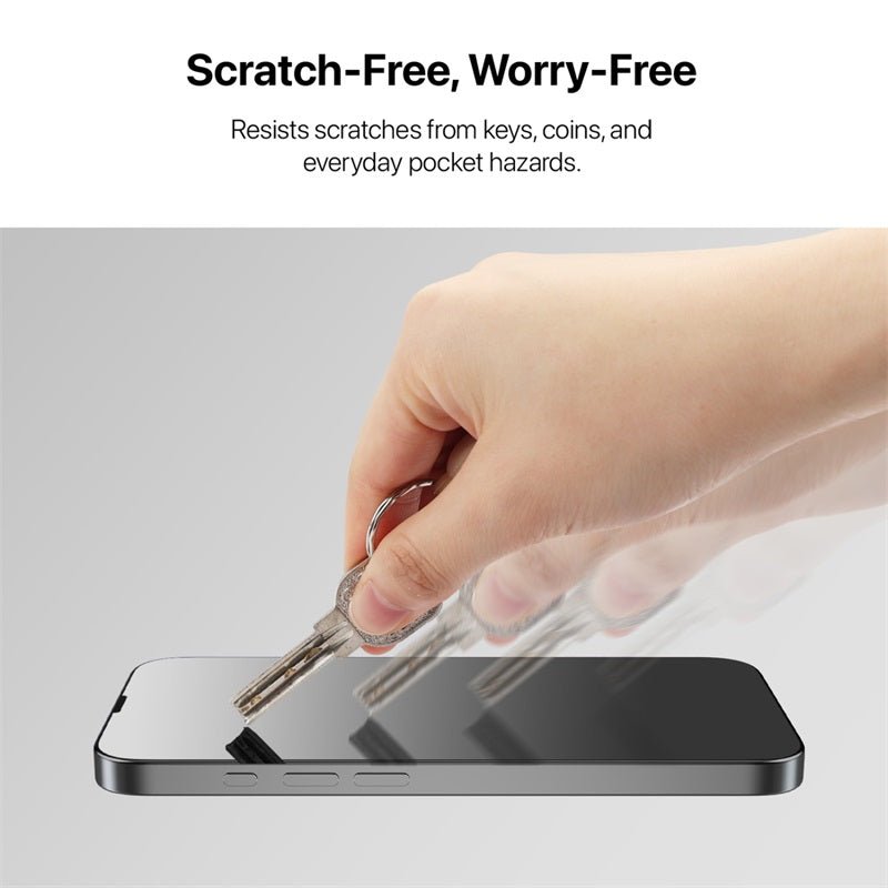 baseline Privacy Full Coverage Tempered Glass Screen Protector for Apple iPhone 17e / 16e / 14 / 13 / 13 Pro - BlackMybat Pro