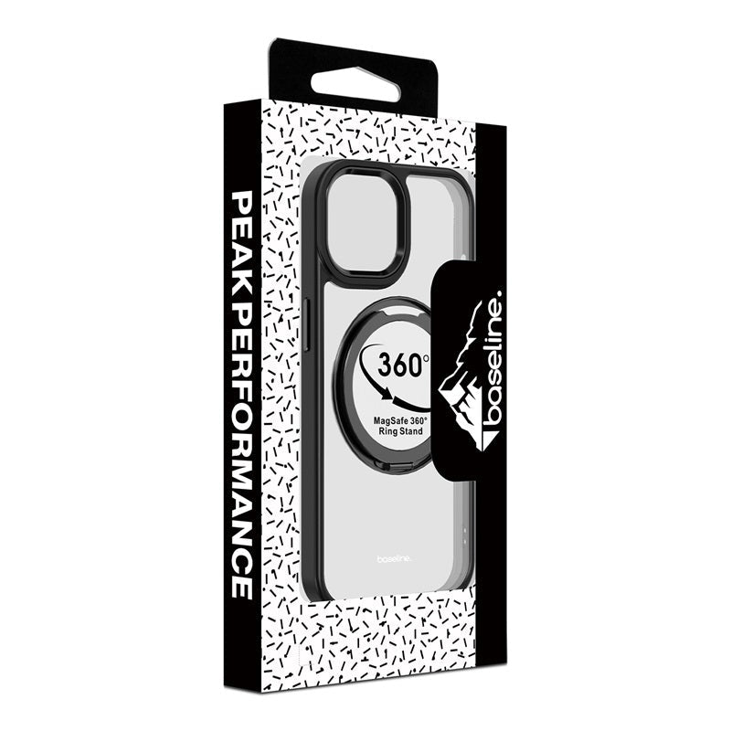 baseline RingRound 360° Kickstand Case w/ MagSafe for Apple iPhone 15 - BlackMyBat Pro