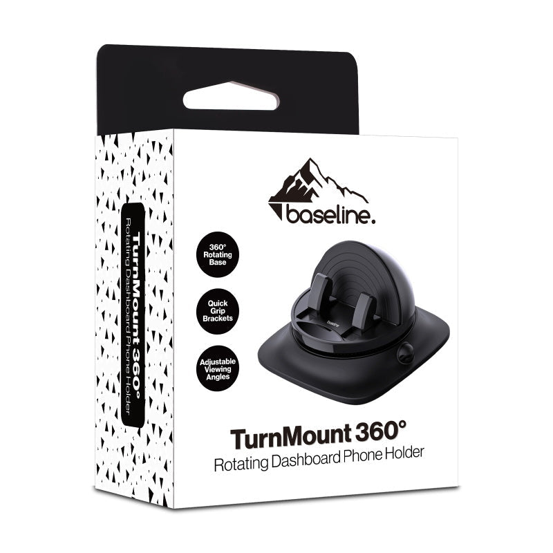 baseline TurnMount 360° Rotating Dashboard Phone Holder - BlackMybat Pro